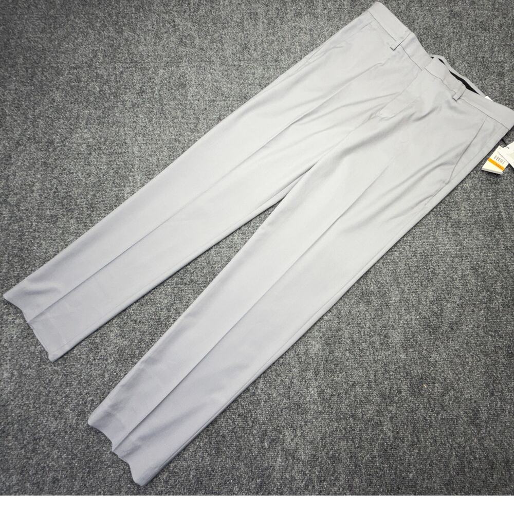 Perry Ellis GoGreen Mens 33x32 Chiseled Stone Slim Fit Dress Pants NWT